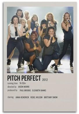 Pitch Perfect Filmposter auf Leinwand, Raumdekoration, Poster für Schlafzimmer, Wohnzimmer, Wände, 30 x 45 cm, ungerahmt