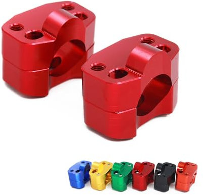 IUVWISN Motorcycle Handle Bar Mounts CNC Handlebar Risers Handle Clamps 28mm 11/8 Universal For SX EXC XC CRF YZF KXF KLX RMZ DRZ KX RM YZ Pit Dirt Bike Motocross Enduro Red