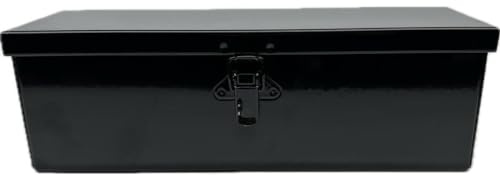 G.L.D. Forniture Werkzeugkasten 300x200 H 150mm schwarz glänzend mit Schlosshalter aus gefaltetem Blech, geschweißt und robust für Traktoren