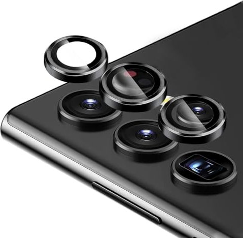 Teenrpov 1 Piezas Protector de Cámara Compatible con Samsung Galaxy S23 ultra, Cristal Vidrio Templado Protector de Lente de Cámara para Samsung Galaxy S23 ultra, 3D Vidrio Templado Anti Rasguños