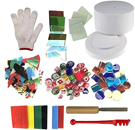 Nishiyuenyi Kit de Grand Four à Micro-Ondes, 10 Pièces, Verre de Fusion, Outils Faits à La Main, Artisanat Simple