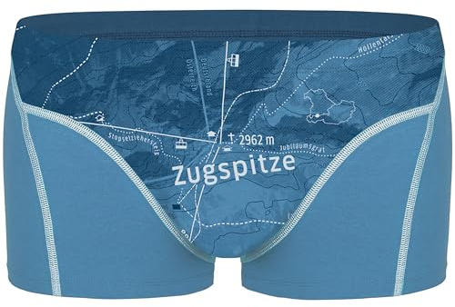 EIN SCHÖNER FLECK ERDE. Herren Boxershorts - Shorts, Print, Bio-Baumwolle Zugspitze (Himmelblau) XL