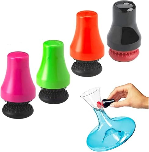 4PCS Magnetic Spots Scrubber, Magnetischer Karaffenreiniger Magnetic Scrubber Magnetic Scrub Rubber Magnetische Reinigungsbürste Glas Innenreinigungswerkzeug(Zufällige Farbe)