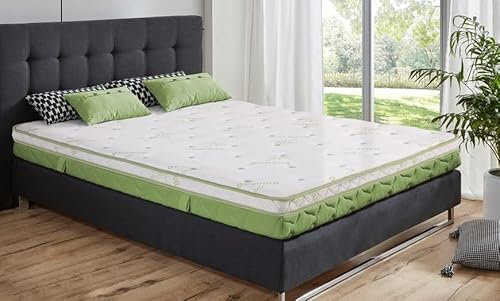 sur-Matelas 140 x 190 cm 2 Places en Fibre Bambou memoire de Forme avec Un epaisseur de 4 cm orthopedique pour soulagement des tensions Musculaires