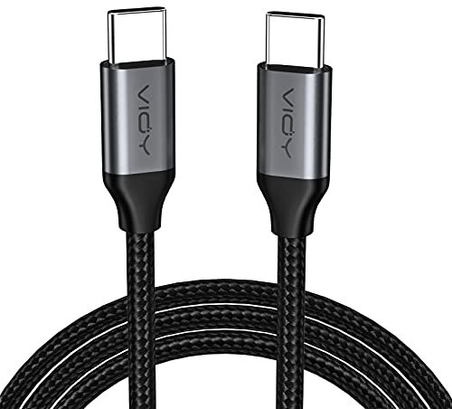 USB C PD100W USB C to USB C Fast Charing Cable 1M, 480Mbps Data Transfer Type C to Type C Cable for iPhone 15 16 Plus Pro Max, iPad Pro Air, SamSung Galaxy, Pixel,etc(Grey)