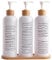 Shampoo and Conditioner Dispenser, Contains Shampoo Conditioner Body Wash, 500ml Refillable Shampoo Bottle with Bamboo Pumps & Tray, Modern Bathroom Shower Soap Dispenser Set(White)