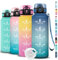 Botella Agua 1 Litro, Botella Agua, A Prueba de Fugas, Fácil de Transportar, Cantimplora Infantil con Filtro, Cantimplora con Marca de Tiempo, para la Escuela, Senderismo, Oficina, Camping, Deportes
