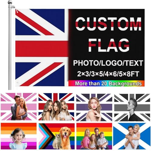 HWFOI Fahne Selbst Gestalten, Personalisierte Flaggen Home Wanddekoration (2X3 FT) individuelles Garten Yard Schild fügen Sie Ihr eigenes Bild hinzu, Text, benutzerdefinierte Flaggenbanner