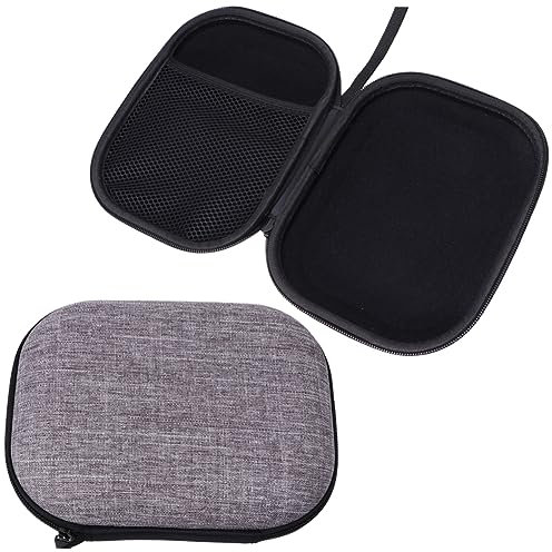 Mipcase 1pc Headset Organizer Bag Portable Storage Case for Headphones and Earphones Compatible with Akg Grey Cotton and Linen Fabric Zipper Design for and Protection