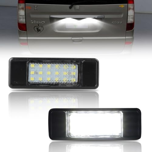GSOWO 2 Stücke 18 SMD LED Kennzeichenbeleuchtung für Sprinter W906 Vito Viano W639, [Langlebig & Effizient] Hochwertige Canbus Fehlerfrei Nummernschildbeleuchtung