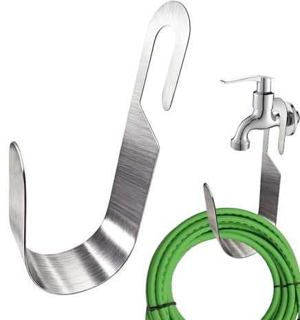 Cimown Support Tuyau Arrosage de Jardin en Acier Inoxydable | Taille Maximale 5 kg, Résistant à la Rouille et à la Corrosion, pour Suspension sur Robinet et Poignée