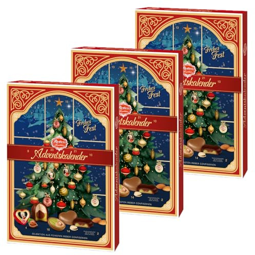 Reber Spezialitäten Adventskalender 3er Set – Premium Confiserie mit Mozart-Kugeln, Constanze Variationen & Mozart Herz’l | Für Genussvolle Adventsmomente