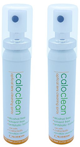 CaloClean Alcohol & Solvent-Free Lens Cleaner Spray – 2×25 ml Pump Bottles – Antistatic, Streak-Free Optical Cleaning Solution – Safe for Glasses, Sunglasses, Camera Lenses, Screens
