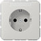 Jung 1520 NA LG Schuko Steckdose 16 A 250 V mit Schriftfeld 6 x 37 mm Serie CD lichtgrau, 250 V