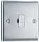BG Electrical Unswitched Fused Spur Connection Unit, Double Pole, Raised and Slim Profile, Round Edges, Nexus Metal, Polished Chrome, 13A, NPC54