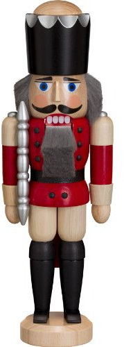 Seiffener Volkskunst Nussknacker König Erzgebirge 29cm (rot lasiert)