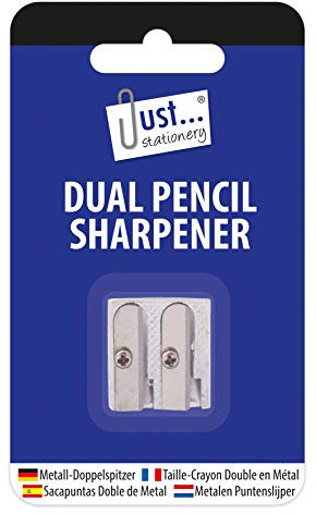 Just Stationery Dual Hole Metal Pencil Sharpener