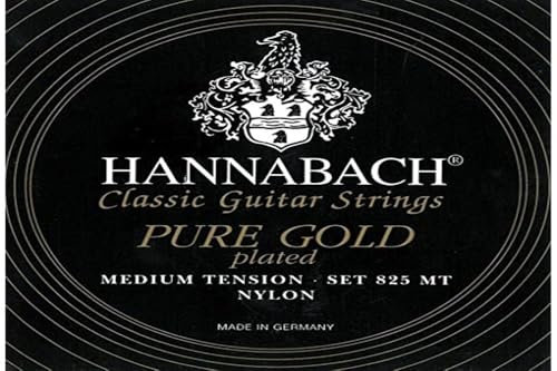 Hannabach Klassikgitarrensaiten Serie 825 Medium Tension Spezialvergoldung - 3er Bass Satz