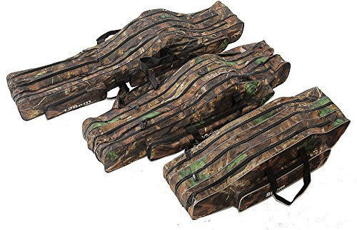 KANANA Angeltasche Rutentasche Rutenfutteral Angelkoffer Anglertasche Tasche (Tasche3fach), Länge:130cm