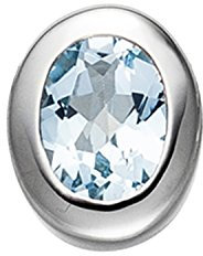 Jobo Damen Anhänger oval 925 Sterling Silber rhodiniert 1 Blautopas blau hellblau