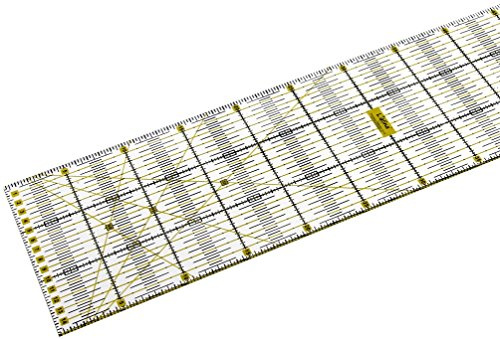 Lialina® Transparentes Universal Patchwork-Lineal 15 x 60 cm / 2farbiger Druck cm Linien Raster 30/45/60 Grad Winkel-Maße/Papier + Stoff exakt mit Rollschneider zuschneiden
