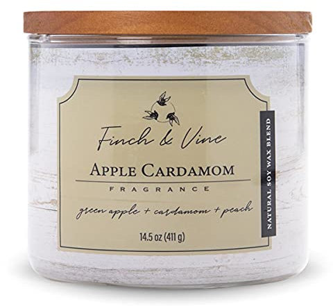 Colonial Candle Duftkerze im Glas mit Deckel | Apple Cardamom | Duftkerze Apfel | Kerze 3 Docht | Kerzen lange Brenndauer (60h) | Kerze Weiß (411g)