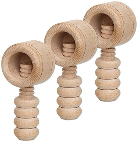 Dekohelden24 3 Stück Holz Nussknacker hochwertige Handarbeit, ca. 12 cm