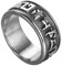 HIJONES Herren Edelstahl Vintage Buddhistischen Tibetischen Mantra Om Mani Padme Hum Gebet Ring Band Sechs Wahre Silbe Design Größe 68