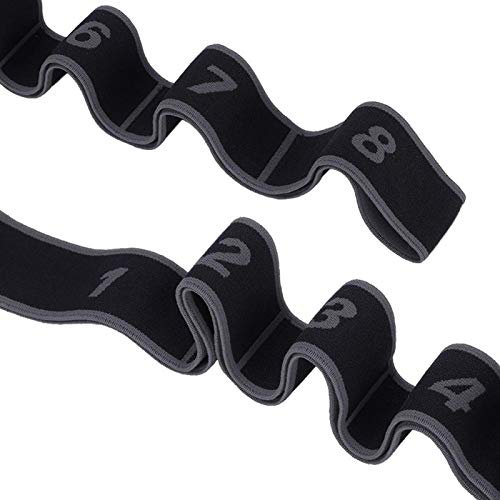 fitness elastikband mit schlaufen,Yoga-Widerstand-Band,Elastischer Stretchgürtel Latin Dance Training Gummiband-Übungsschlaufen Gymnastikbänder Trainingswiderstandsbänder 8 Schlaufen für Tanzen Ballet