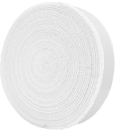 Wallfire 10 Meters Badminton Tennisschläger Anti-rutsch-Baumwolle Handtuchgriff Big Reel Handtuchgriffrolle Overgrip Schweißband Band Aufgenommen Wraps (Color : White)