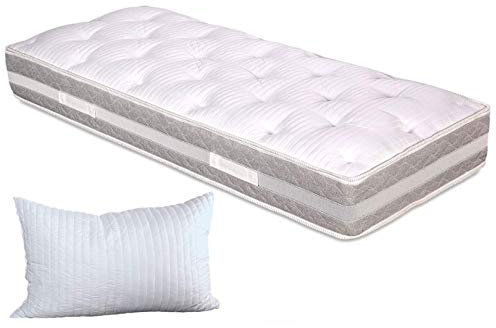 EVERGREENWEB Matratze 80x190, 25 cm Hoch aus Waterfoam mit Topper aus Latex Foam Flocken 100%, Orthopädisch Doppel Komfort, Härtegrad H2/H3, Abnehmbarer Weiß Bezug Waschbar + Visco Kissen KOSTENLOS