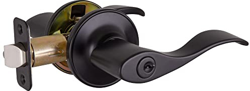 Design House Springdale Keyed Entry Door Lever, Matte Black