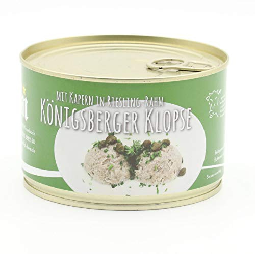 Königsberger Klopse vom Milchkalb mit Kapern in weisser Riesling Rahm Soße 400g Dose