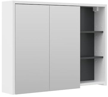 Vicco Badspiegelschrank Viola, Badezimmerspiegel, Anthrazit/Weiß, 100 x 75 cm