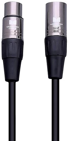 Monster Prolink Classic Microphone Cable. 5 feet Silver Contact XLR Cables. Mic Cable w/MultiTwist Construction. 95% Copper Braided Shield