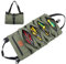 FIREDOG Roll Up Pouch, Wrench Roll Up Bag Multi-Purpose Canvas Tool Organizer (Green)