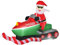 HOMCOM Babbo Natale Gonfiabile su Motoslitta 160cm con Luci LED Integrate, Decorazione Natalizia da Esterno, Verde e Rosso