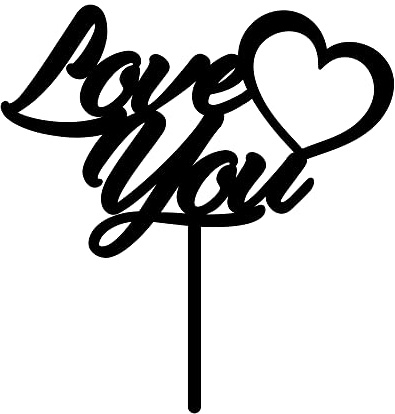 The Cake Decorating Co. Love You Cake Topper Black Acrylic