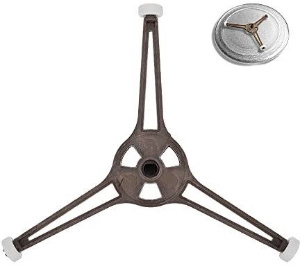 OHYER Universal Mikrowelle Drehteller Stützständer Mikrowellen Drehkreuz Mikrowellen Plattenspieler Microwave Plattenhalter mit 3 Rollen Microwave Roller Rack Halter für 24.5cm Mikrowellen Bodenplatte
