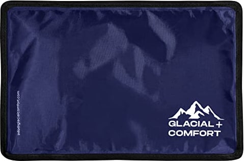 Glacial Comfort Gel Ice Pack for Injuries Reusable - (12 x 8) Cold Pads for Back Pain, Hip, Knee, Shoulder, Muscle Strains, Migraine & Postpartum Recovery with Flex Technology - Compression Pad.