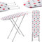 KADAX Table à Repasser 104 x 30 cm, Planche Pliable avec Housse en Coton Amovible, Support pour Fer, Pieds Antidérapants et Hauteur Réglable (Blanc)