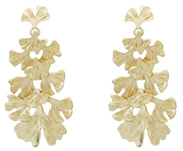 Blatt Ohrringe für Damen, Blumen-Quasten-Ohrringe für Mädchen, Ohrringe mit Blumen-Quasten für Mädchen, Ginkgo-Blätter hypoallergen, NO, Nein, Nein