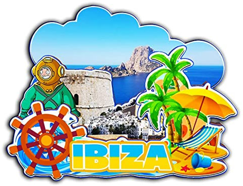 Ibiza Spanien Spanien Magnet Kühlschrankmagnet Holz 3D Sehenswürdigkeiten Reise Sammlerstück Souvenirs Dekoration handgefertigt -2451
