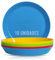 Mypicompany. Assiette Plastique Rigide Reutilisable Couleurs Vives (10 unités). Vaisselle Camping. Assiette Enfant et Anniversaires. Lot Sans BPA Passe au Lave-Vaisselle