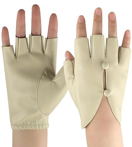 AaaozKjie Handschuhe Damen Fahrradhandschuhe Damen Winter Jahreszeiten, Pole Dance, Breakdance, Performance, Maniküre-Handschuhe Skihandschuhe Damen (White, One Size)