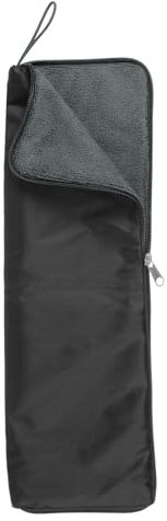 sourcing map Nasse Regenschirm-Tasche 15,8x5 Superfeine Faser Wendbare Regenschirm-Hülle Tragbare wasserdichte Hülle zur Aufbewahrung für unterwegs Zuhause im Freien, Grau