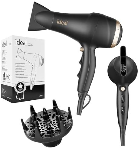 Reiseföhn Haartrockner mit Stylingdüse Leistung 2000w IONISATION STYLINGDÜSE & DIFFUSOR Reisehaartrockner 3 Kombi-Heiz- & 2 Gebläsestufen Kaltluftfunktion