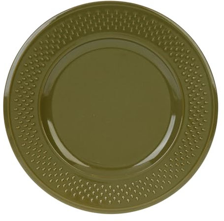 Assiette plate Faïence Gamme GRAIN DE RIZ Ø 27 cm Coloris Kaki Décor Grain de riz