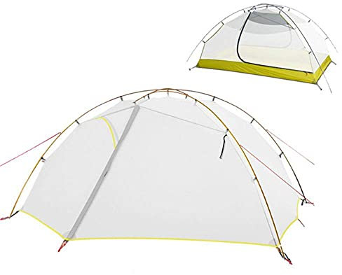 Campingzelt, Zelt 2 s, Wind- und regensicheres Campingzelt, 15D-Silikon, für Outdoor-Wanderungen, Reisezelt