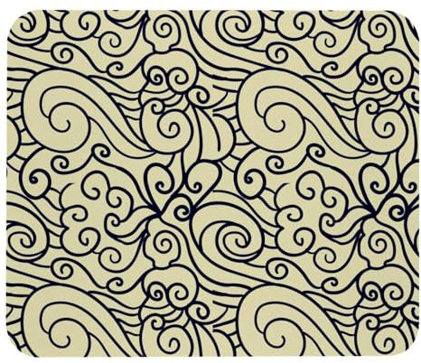Eslifey Tapis de souris confortable motif nuages chinois beige tapis de souris de bureau 21 x 25 cm, base en caoutchouc antidérapant, améliore la vitesse et la précision